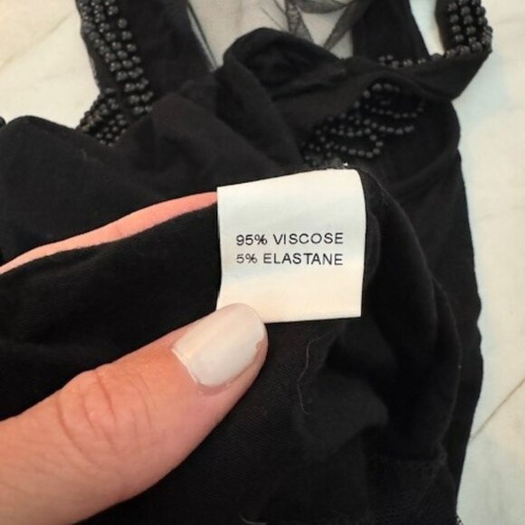 Beaded LF Black Crop Top Size Small - Picture 4 of 5